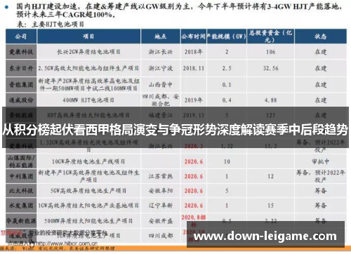 从积分榜起伏看西甲格局演变与争冠形势深度解读赛季中后段趋势
